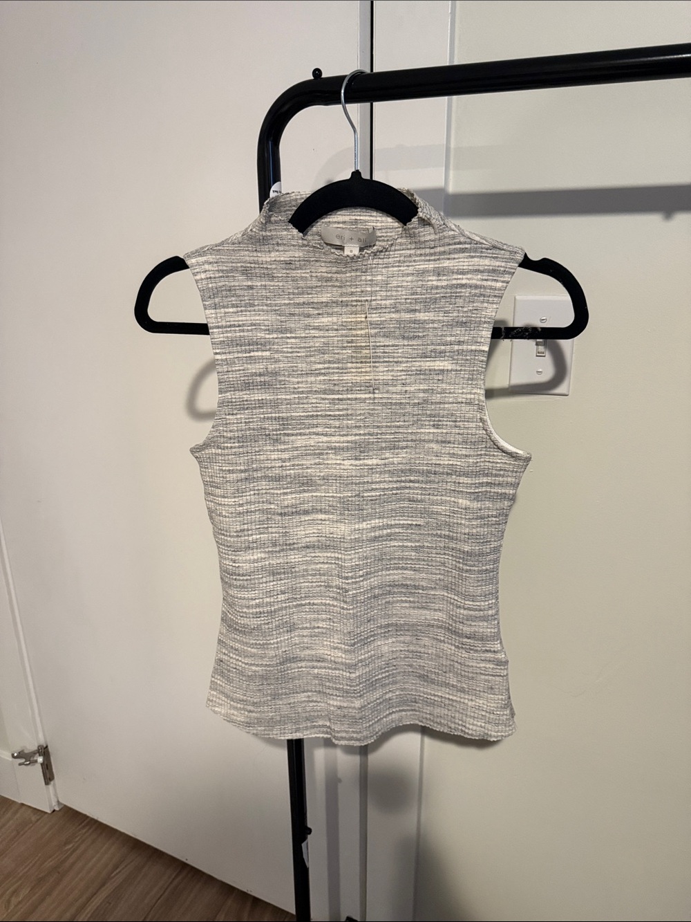 Anthropologie Sleeveless Mock Neck Knit Top - Gray